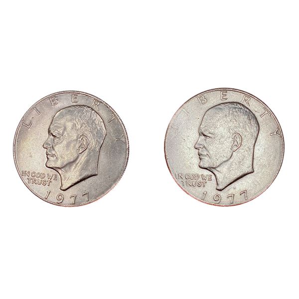 (2) 1977 Eisenhower Silver Dollars
