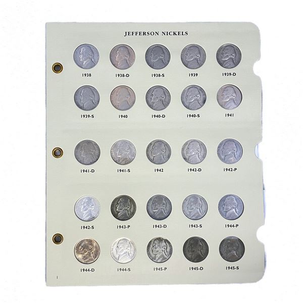 1938-1975 Jefferson Nickel Book (98 Coins)