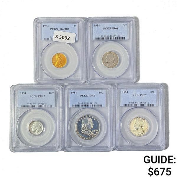 1954 US Proof Set (5 Coins) PCGS
