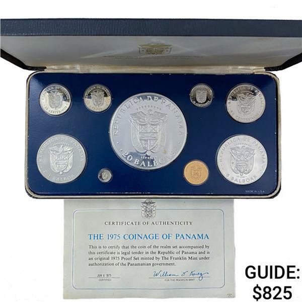 1975 Panama Silver Proof Set (9 Coins)