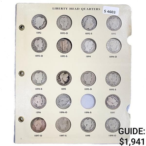1892-1911 Barber Quarter Albums (67 Coins)