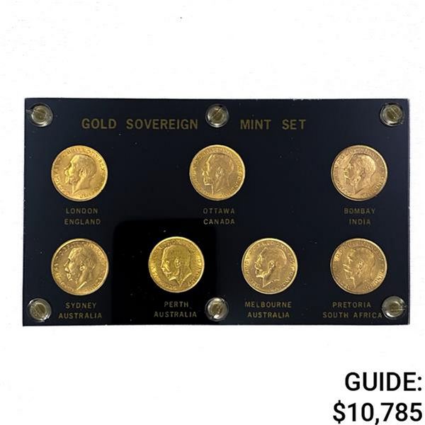 1911-1928 Gold Sovereign Set (1.64oz TAGW)(7 Coins