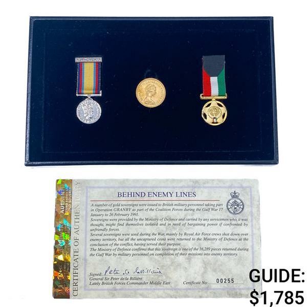 1980 Gulf War British Sovereign Set (.2355oz) w/ M