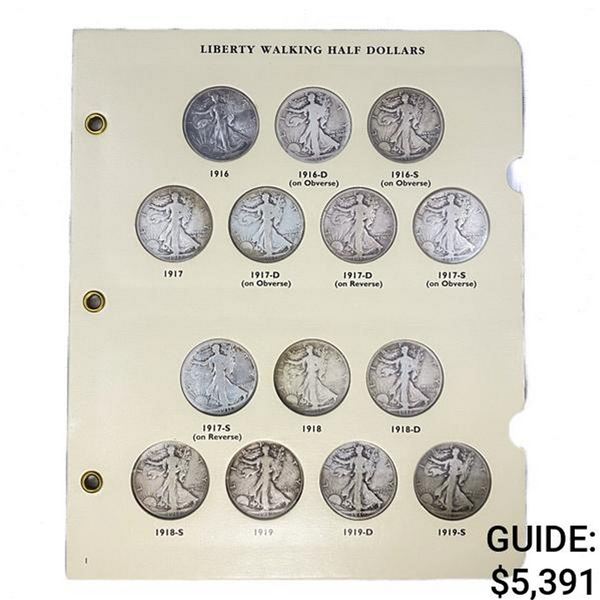 1916-1947 Walking Half Dollar Book (65 Coins)