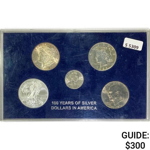 1889-2015 100 Year Silver Dollar Collect (5 Coins)