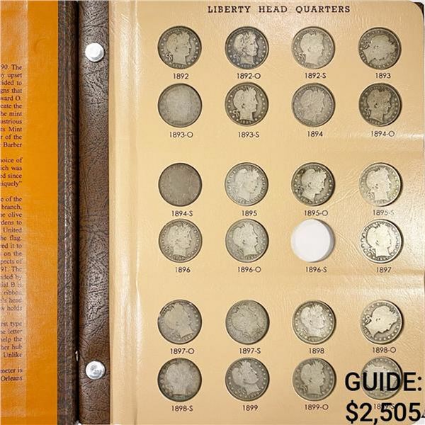 1892-1916 Barber Quarter Book (71 Coins)
