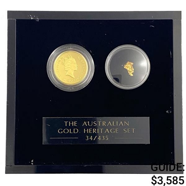 1988 Australia 1/2oz Gold $50 w/ Gold Nugget