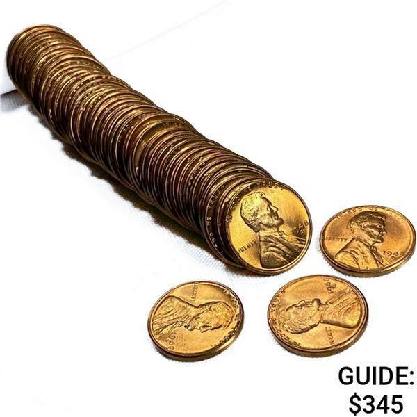 1948-D Wheat Cent Roll (49 Coins) BU