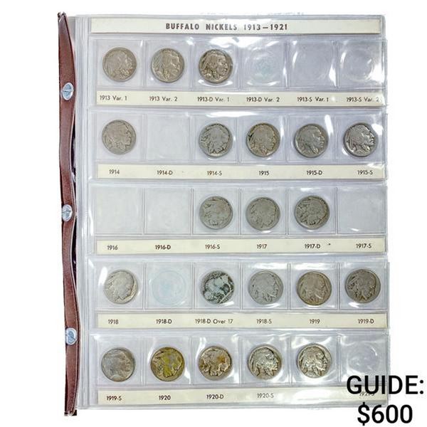 1913-1938 Buffalo Nickel Book (57 Coins)