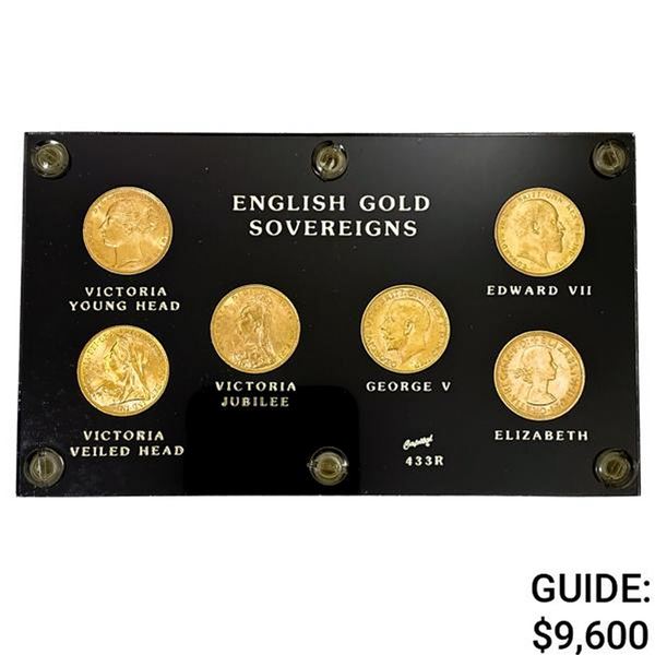 1870-1913 G.B. Gold Sovereigns (1.5oz Gold)(6 Coin