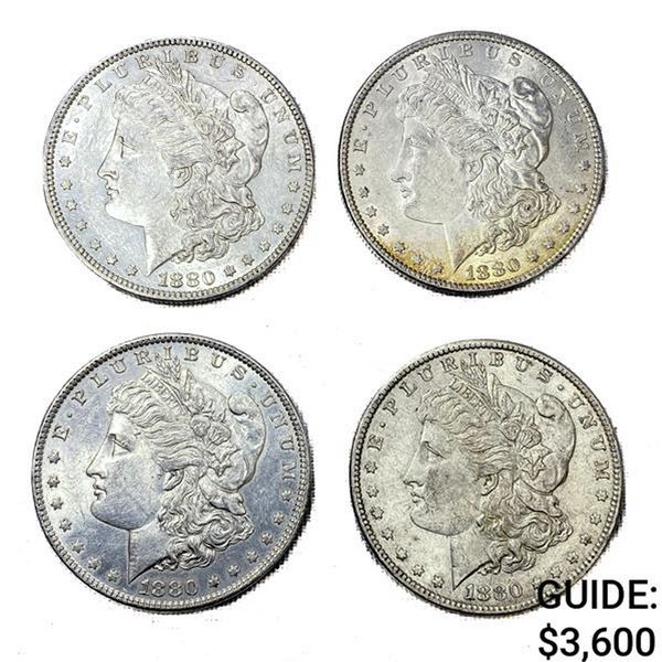 1880-O Morgan Silver Dollar Roll (4 Coins)