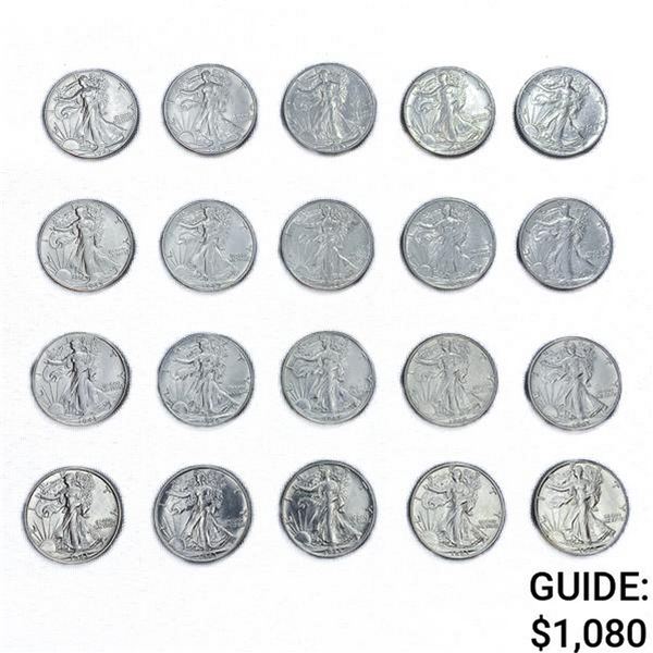 1941-1945 Walking Half Dollars (20 Coins)