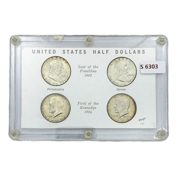 1963-1964 US Silver Half Dollar Set (4 Coins)