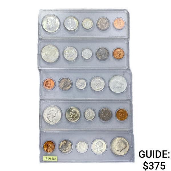 1963-1964 US UNC Coin Set (25 Coins)
