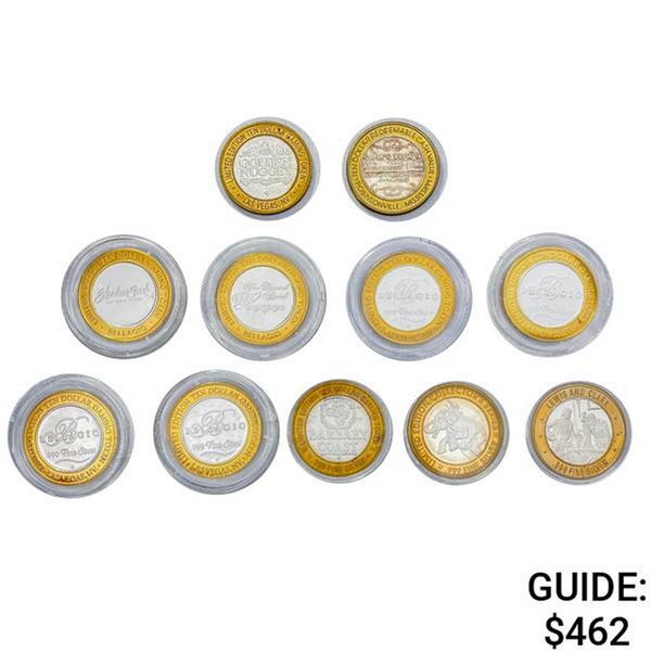 Las Vegas 1oz Silver Casino Coins (11 Coins)