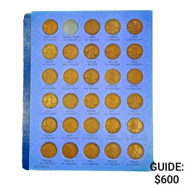 1909-1940 Wheat Cent Album (89 Coins)
