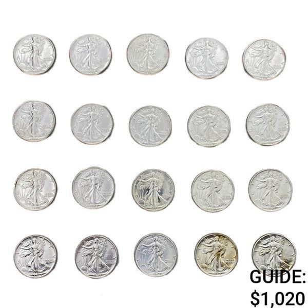 1940-1946 Walking Half Dollars (20 Coins)