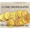 Image 1 : PRE-1933 $20 GOLD DOUBLE EAGLE UNC