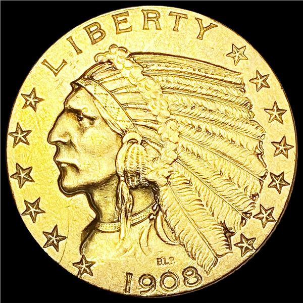 1908 $5 Gold Half Eagle