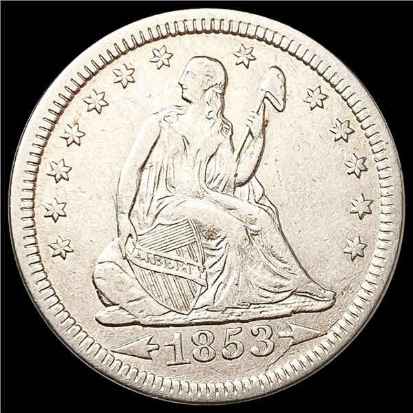 1853 Arws & Rays Seated Liberty Quarter UNCIRCULAT