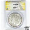 1921-D Morgan Silver Dollar ANACS MS64