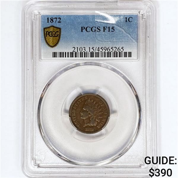 1872 Indian Head Cent PCGS F15