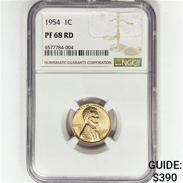 1954 Wheat Cent NGC PF68 RD
