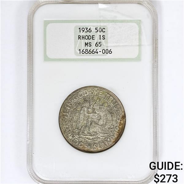 1936 Rhode Island Half Dollar NGC MS65