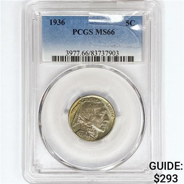 1936 Buffalo Nickel PCGS MS66