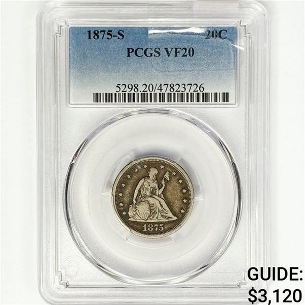 1875-S Twenty Cent Piece PCGS VF20