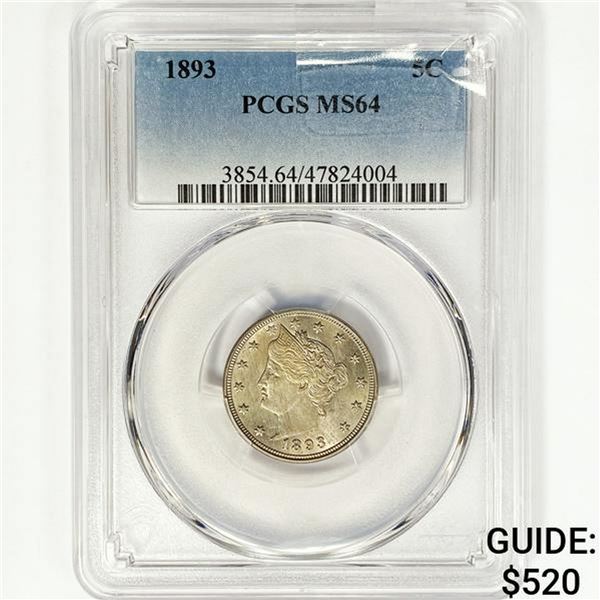 1893 Liberty Victory Nickel PCGS MS64