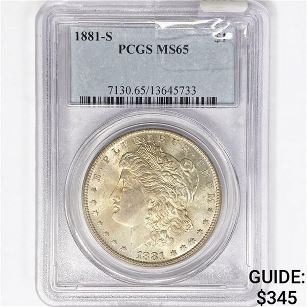 1881-S Morgan Silver Dollar PCGS MS65