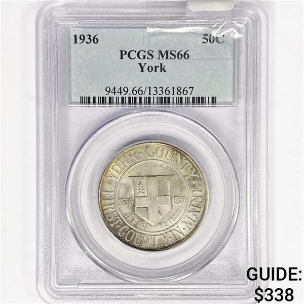 1936 York Half Dollar PCGS MS66