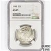 Image 1 : 1943 Walking Liberty Half Dollar NGC MS65