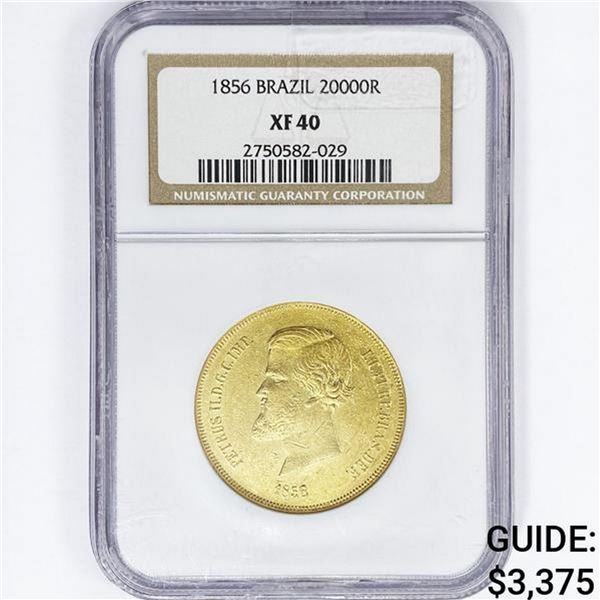1856 20000R .53oz Brazil Gold NGC XF40