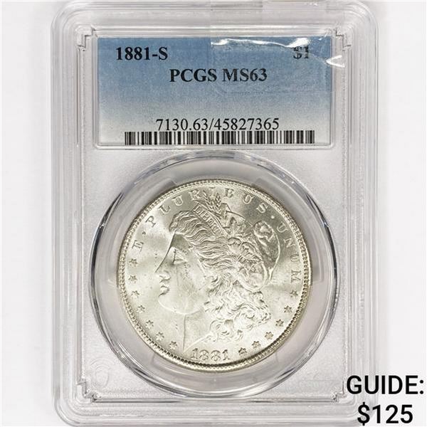 1881-S Morgan Silver Dollar PCGS MS63