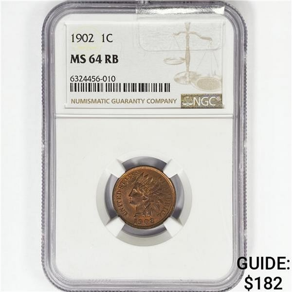 1902 Indian Head Cent NGC MS64 RB
