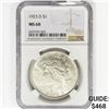 Image 1 : 1923-D Silver Peace Dollar NGC MS60