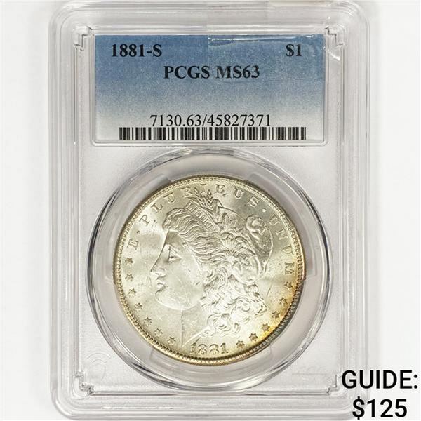 1881-S Morgan Silver Dollar PCGS MS63