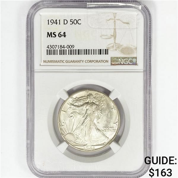 1941-D Walking Liberty Half Dollar NGC MS64