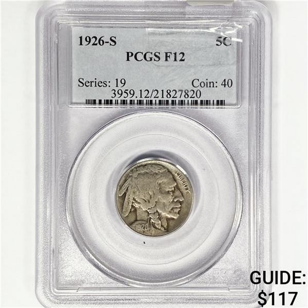 1926-S Buffalo Nickel PCGS F12
