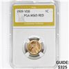 1909 VDB Wheat Cent PGA MS65 RED
