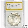 Image 1 : 1924 Silver Peace Dollar PGA MS65