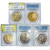 (5) Eisenhower Silver Dollars ANACS/PCGS MS65-68 (