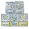 Image 2 : (5) Varied US Silver Coinage ANACS/PCGS MS63-4 (19