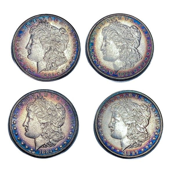 (4) Morgan Silver Dollars (1880-O, 1884-S, 1894-