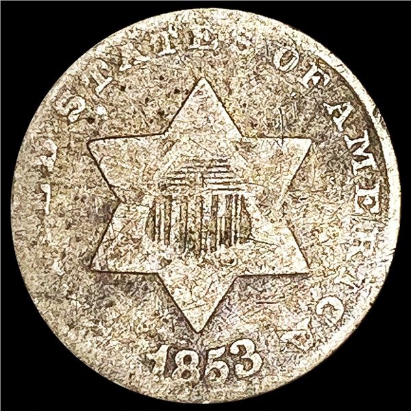 1853 Silver Three Cent