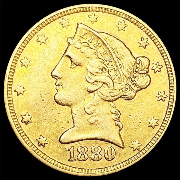1880 $5 Gold Half Eagle