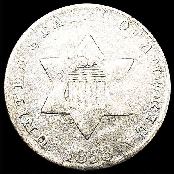 1853 Silver Three Cent