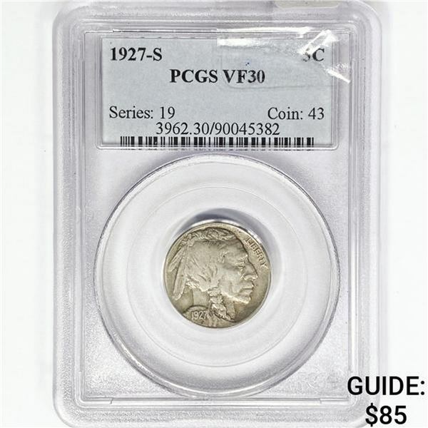 1927-S Buffalo Nickel PCGS VF30